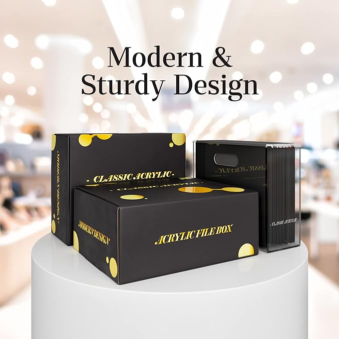 File Organizer for Desk - This Acrylic Storage Box is great for Office Organization - Its Modern Acrylic Magazine Holder makes a Great Gift for Home/Work Space