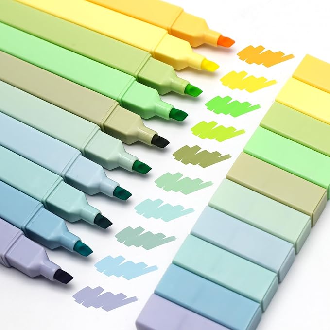 Vitoler 10Pack Bible Highlighters, Cute Assorted Colors Pastel Highlighters No Bleed Chisel Tip Highlighter for Aesthetic School Supplies