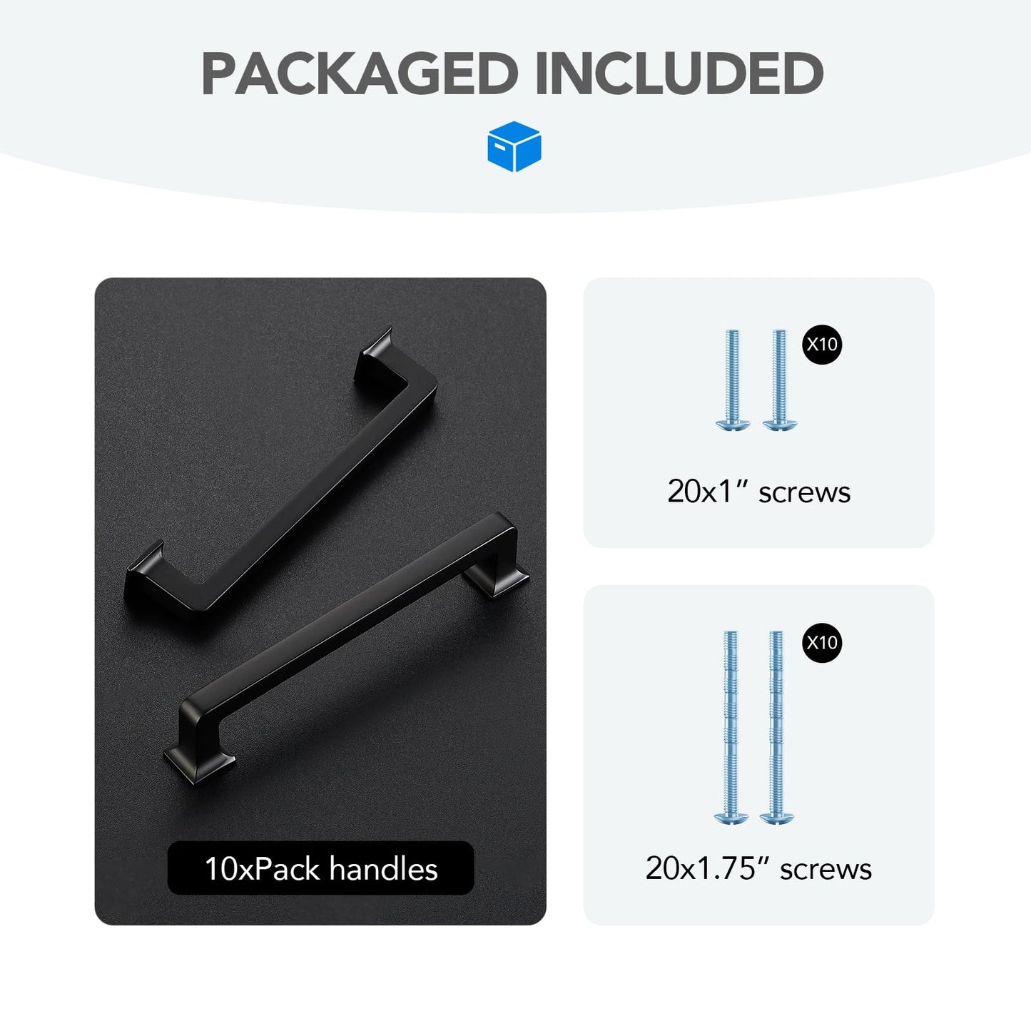 HOME EDIT 10 Pack 5 Inch Matte Black Cabinet Handles Solid Zinc Alloy Pulls for Kitchen Cupboard & Drawer Hardware