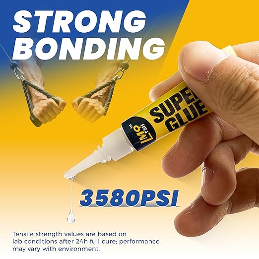 Super Glue 12x3g Liquid CA Glue, Clear Cyanoacrylate Adhesive Single Use for Shoe Sole Repair Ceramic Plastic Model Metal Wood Aquarium Leather Pottery Glass, Food Safe Strong and Instant Bonding