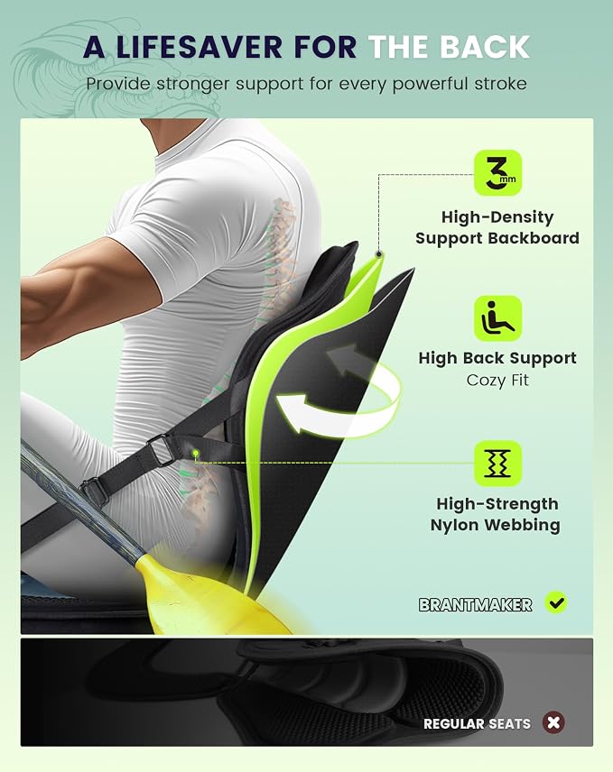 BRANTMAKER Kayak Seats with Back Support, Paddle Board Seat, Universal Thicken Cushion for Inflatable Paddleboard, Sup, Canoe, Ocean Kayak