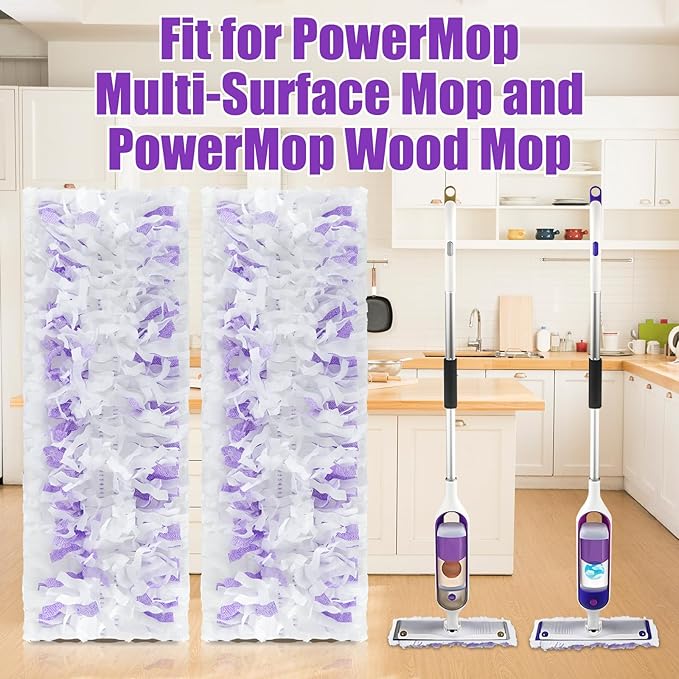 15 Pack Disposable Power Mop Refills for Swiffer Power Mop Multi-Surface & Wood Mopping Pad,Spray Wet Pads Refills, PowerMop Pads for Floor Cleaning(Quick-Absorb, No Residue)
