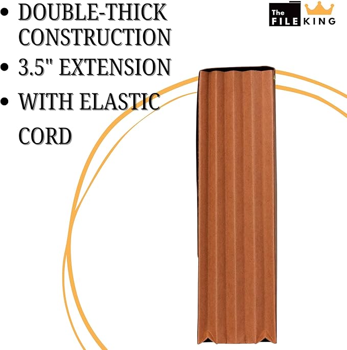 The File King Expanding File Wallet - Legal Size, 50 Redropes | USA Made | 3.5” Expandable File Folders | Redwell Folders Legal Size Wallets | Red Rope Expanding File Folder with Flap & Elastic Cord