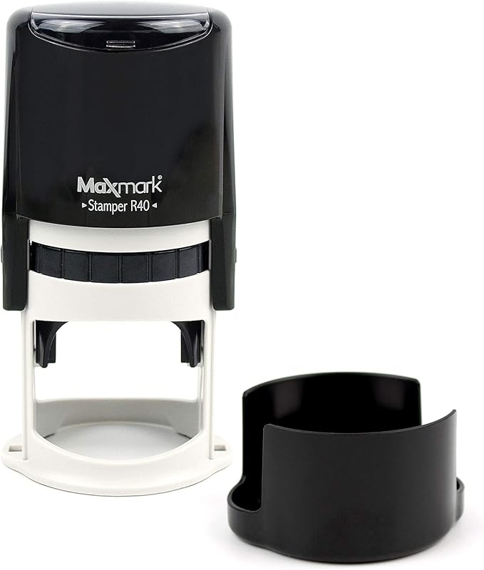 Round Notary Stamp for State of Maine- Self Inking Stamp - Top Brand Unit with Bottom Locking Cover for Longer Lasting Stamp - 5 Year Warranty