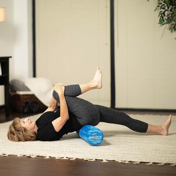 OPTP PRO-Roller Soft Density Foam Roller – Low Density Soft Foam Roller for Physical Therapy, Pilates, Yoga Foam Roll Exercises, and Muscle Recovery- Blue 36" x 6"