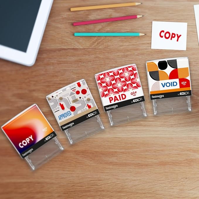 Fastnotes Received Self-Inking Rubber Stamp by COLOP - Great for Office Documents, Notary, Warehouse, Accounting Paperwork, Business, and Legal Documentation - Red Ink (Received- Red)