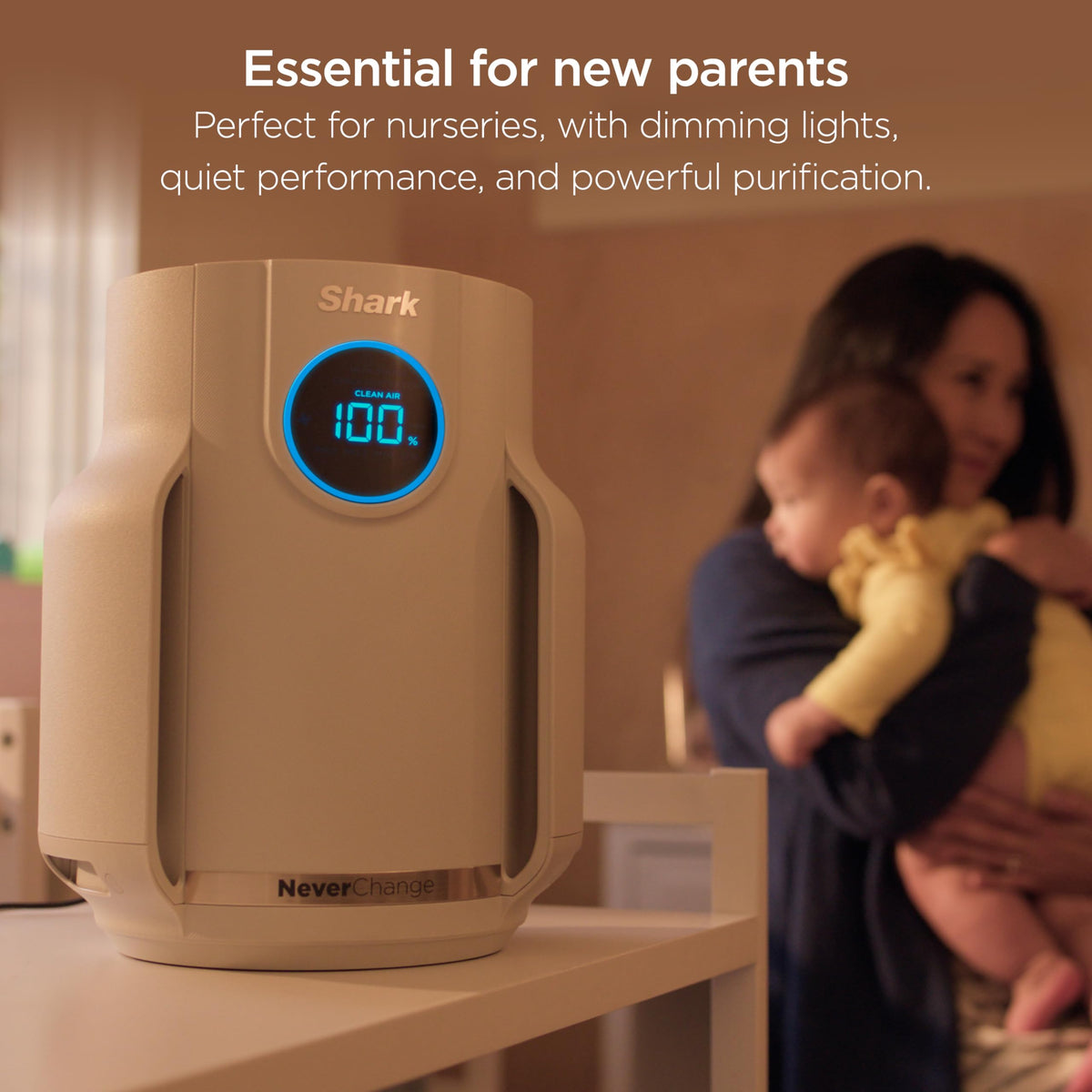 Shark NeverChange Air Purifier Compact Pro, Long-Lasting HEPA-Exceeding Filtration, For Pet Dander, Dust, Smoke, Allergens, Up to 250 sq. ft., Odor Neutralizer, Bedroom, Nursery, Dorm, HP072 (2025)