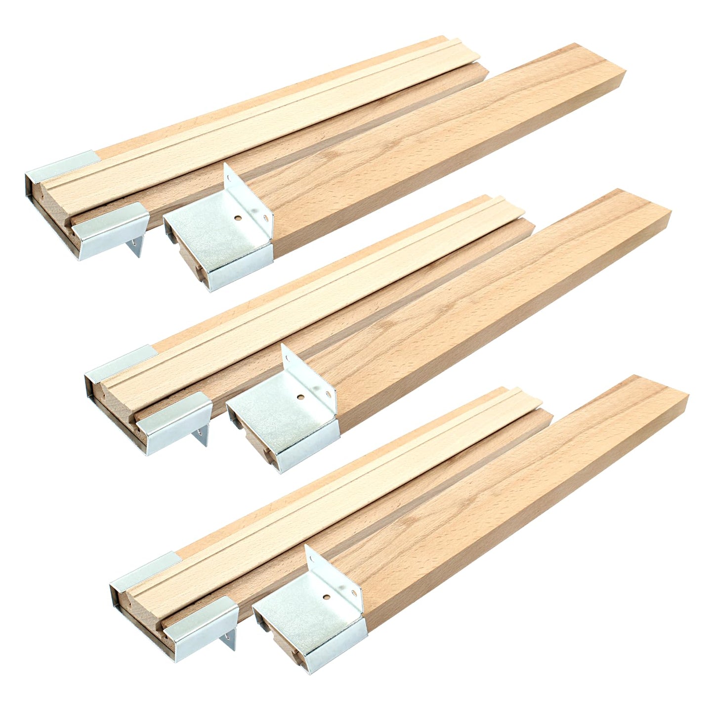 Rierdge 6pcs Wooden Drawer Slides, 14”/35cm Wood Center Mount Guide Track Replacement Part