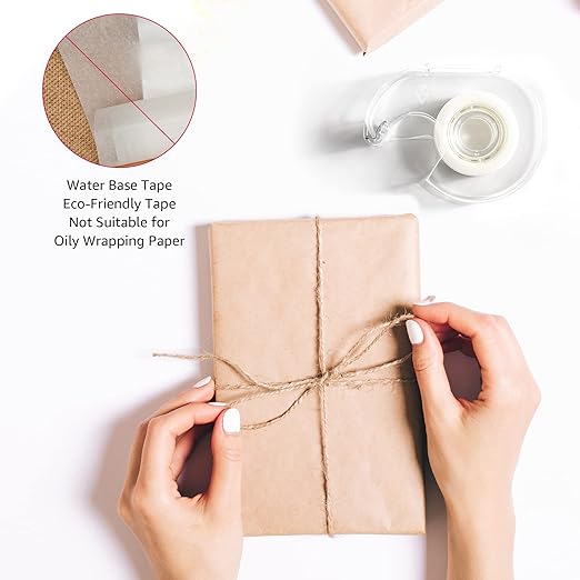 Amazon Basics Tape Dispenser with Refill Rolls - 3/4" x 650" (18 yds), 6 Pack, Matte Finish