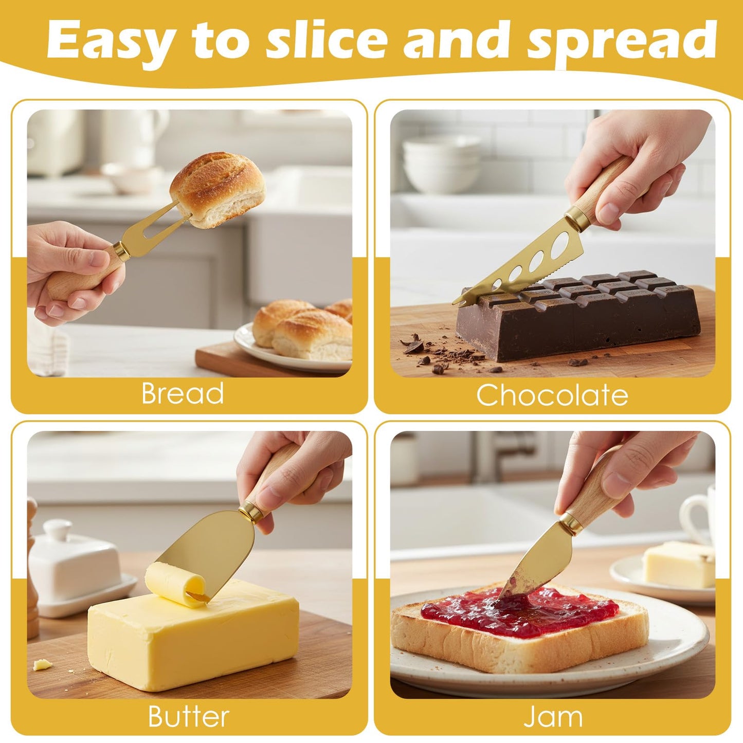 73Pcs Charcuterie Boards Accessories Gold Charcuterie Utensils Set, Cheese Butter Spreader Knife Set Small Serving Tongs Spoons Forks and Dipping Bowls Honey Dippers Toothpick Flags for Wedding Party
