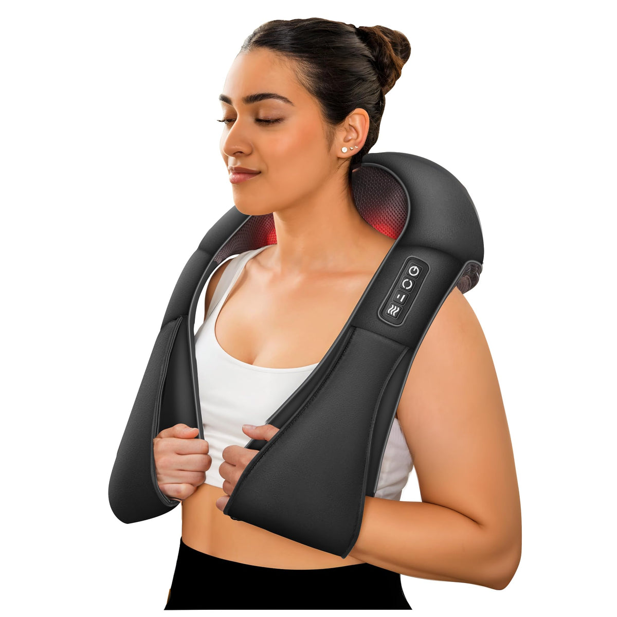 COMFIER Shiatsu Neck and Shoulder Massager,FSA HSA Eligible,Gifts for Mom Dad,Deep Kneading Massage Pillow with Heat, Back Massager, Pillow Massage, Black