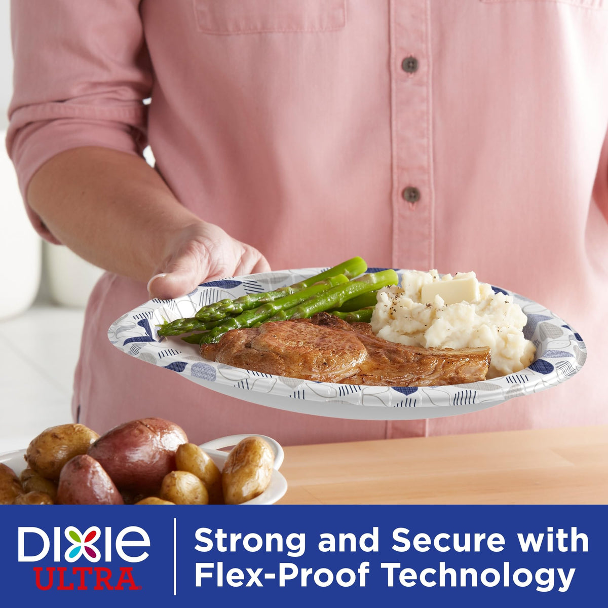 Dixie Ultra, Large Paper Plates, 10 Inch, 172 Count, 3X Stronger*, Heavy Duty, Microwave-Safe, Soak-Proof, Cut Resistant, Disposable Plates For Heavy, Messy Meals