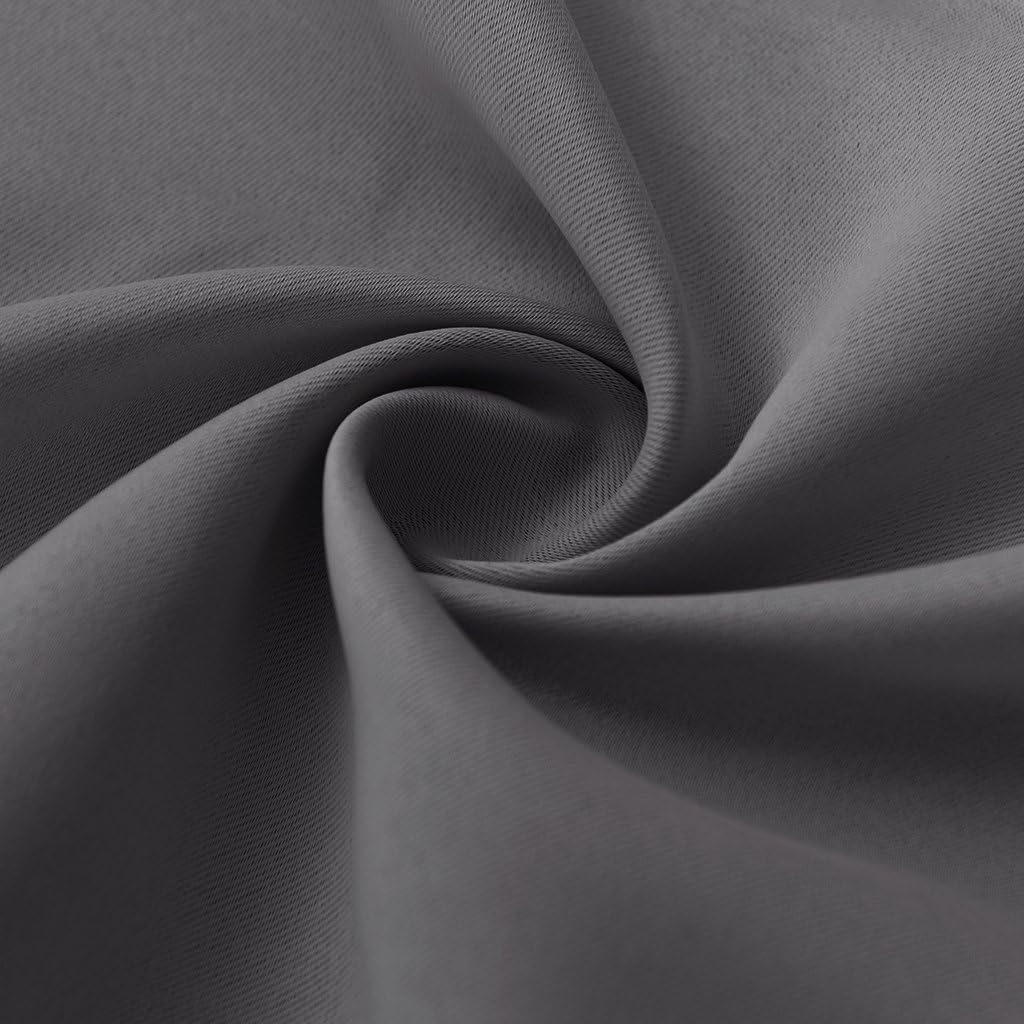 RYB HOME Curtains for Bedroom 63 inches Long, Blackout Thermal Insulating Window Treatment Drapes for Living Room Bathroom Basement Laundry Classroom, W 34 x L 63, Grey, 2 Panels