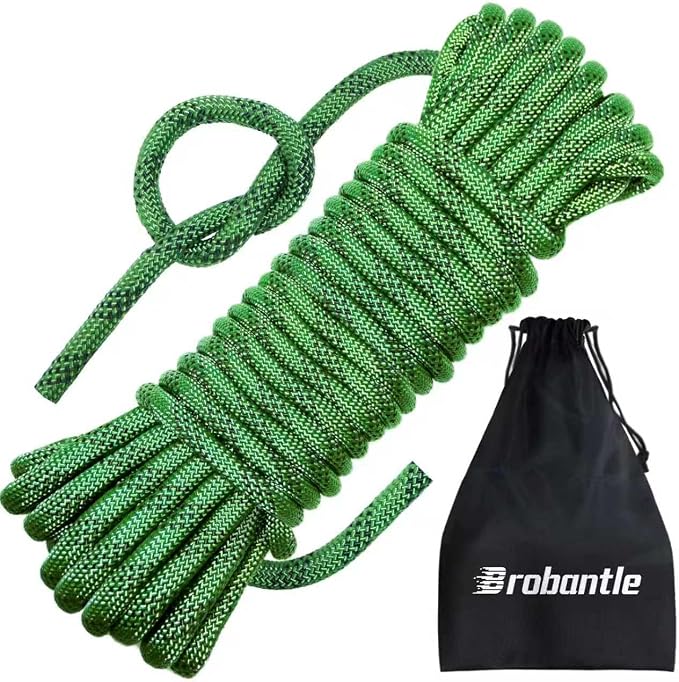 10.5mm Climbing Rope,32FT Static Rock Climbing Rope for Escape Rope Ice Climbing Equipment Fire Rescue Parachute