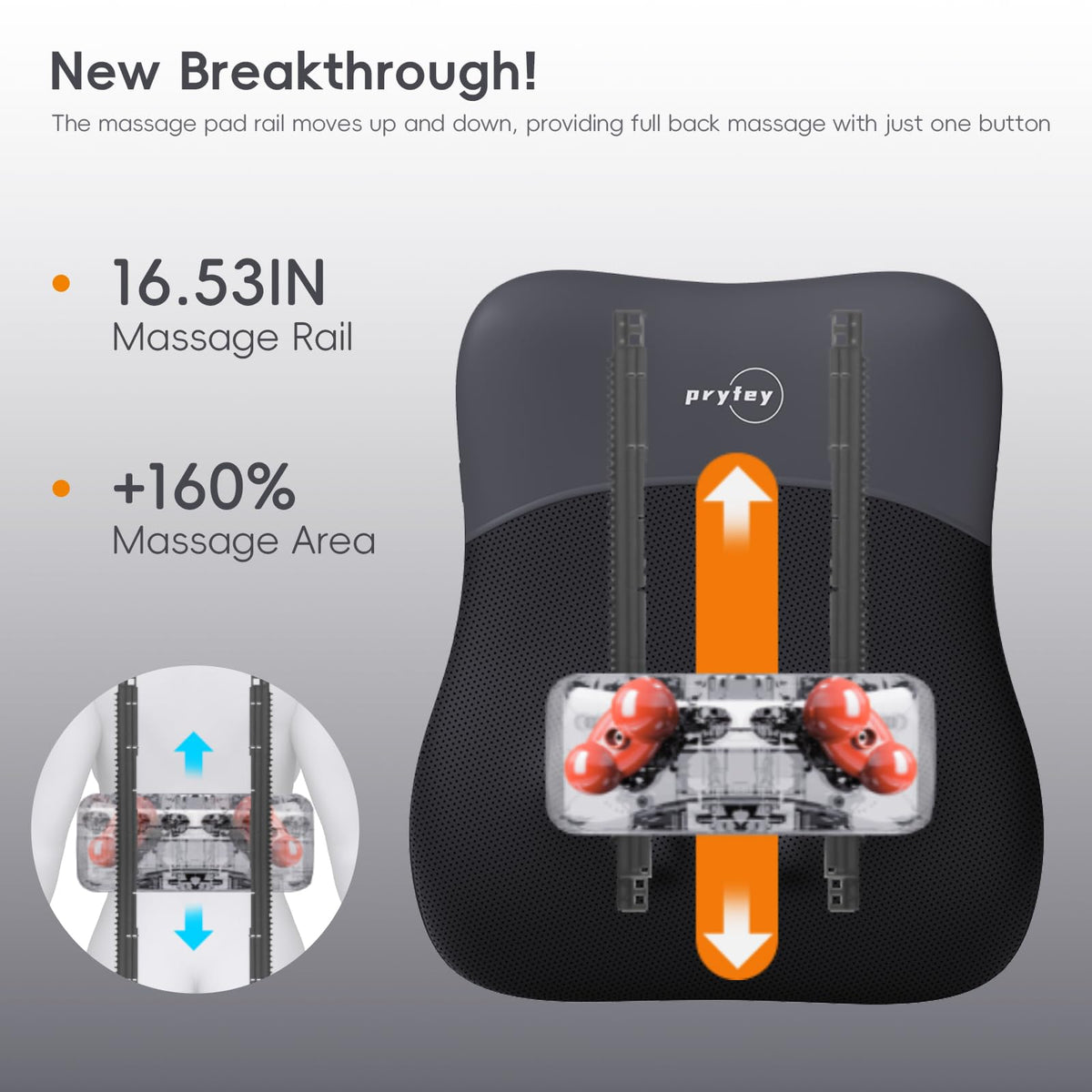 Back Massager, Ultrathin Rolling Up and Down Back Massage with Heat 4D Kneading & Red Light Therapy for Pain Relief Deep Tissue,Shoulder Massager Gift for Men Women Parents Relaxation at Office Car