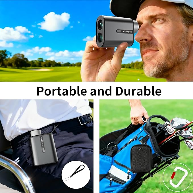 Golf Rangefinder with Slope, 1200 Yards Range Finder for Golf/Hunting, +1 Yard Accuracy 6.5X Magnification Flag Pole Locking Rechargeable Laser Rangefinders for Men Women