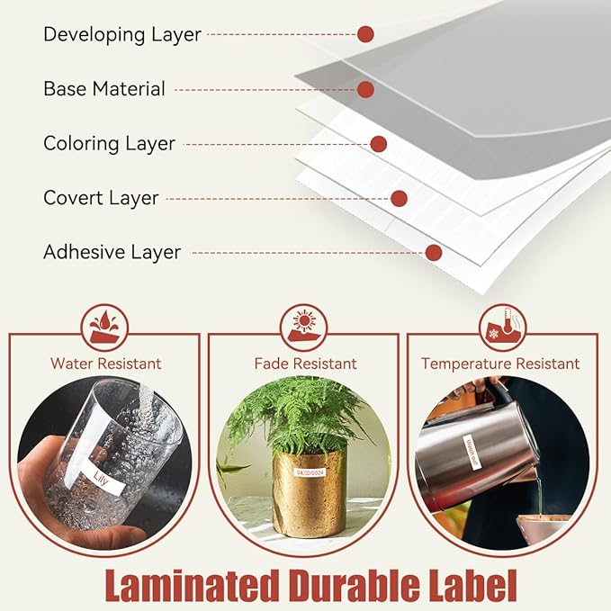 Labelife TZe-232 Replace for Brother P Touch Label Tape Red on White TZe232 TZe TZ Tape 12mm 0.47 1/2 Laminated Work for Brother PT D210 H110 D600 1230PC Label Maker, 4 Pack