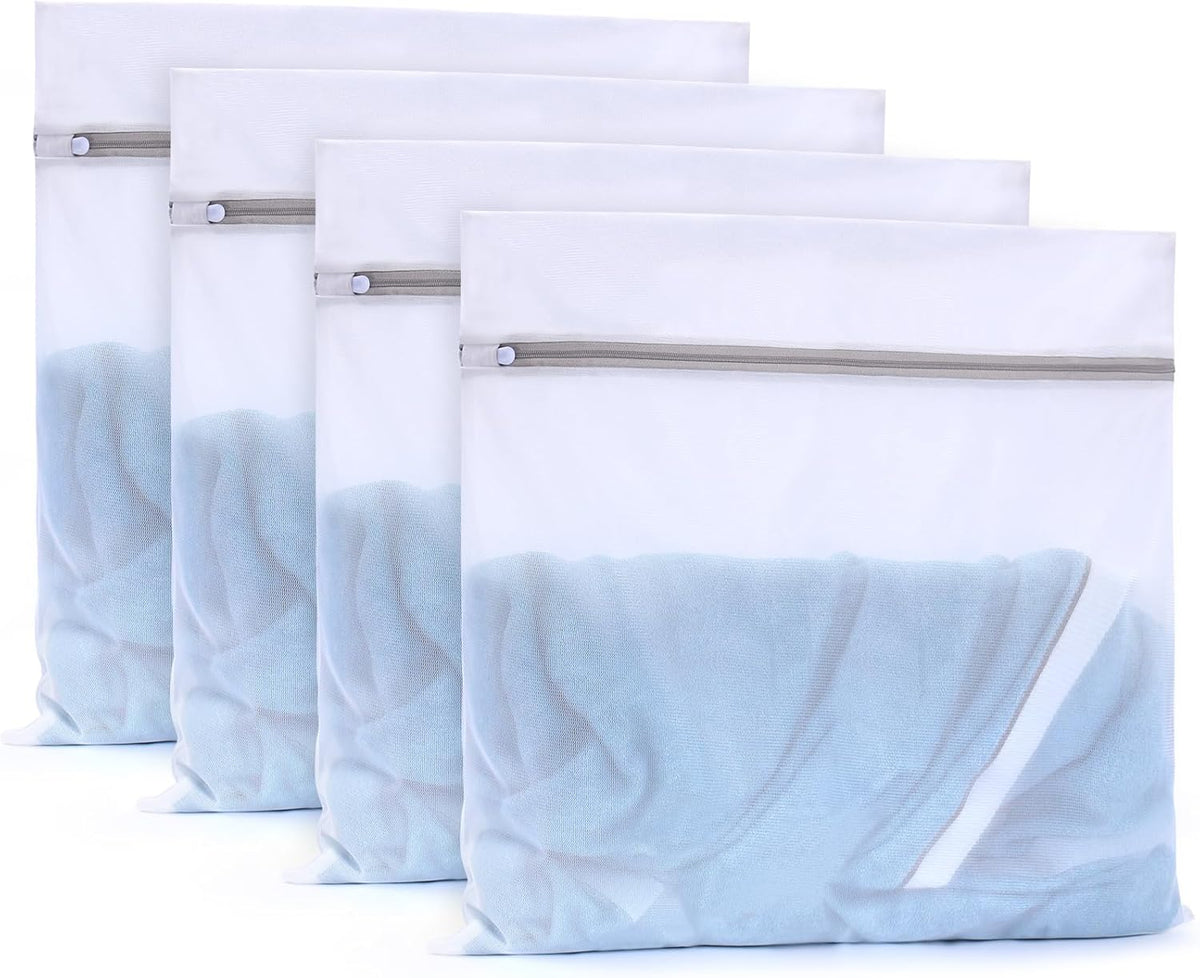 Muchfun 3Pcs Durable Fine Mesh Laundry Bags for Delicates 24 x 24 Inches (3, XX-Large)