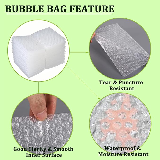 Bubble Out Bag16x20 Inch, 16 Pack Clear Bubble Pouches Wrap bags for Packaging, Double Walled Shockproof Bubble Cushioning Wrap Bag for Packing, Storage and Moving Supplies for Dishes