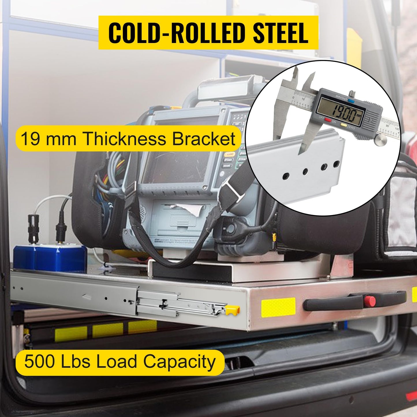VEVOR Drawer Slides, 1 Pair 60inch Locking Drawer Slides, 500lbs Load Capacity (178 lbs When Fully Extended), Side Mount Ball Bearing Drawer Glides, Long Full Extension Drawer Slide