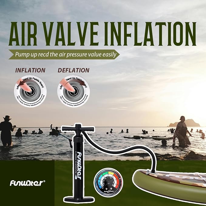 FunWater Inflatable Stand Up Paddle Board with Premium SUP Paddleboard Accessories, Anti-Slip EVA Deck, 11'6''/11'/10'6'' Paddle Boards for Adults & Youth of All Skill Levels