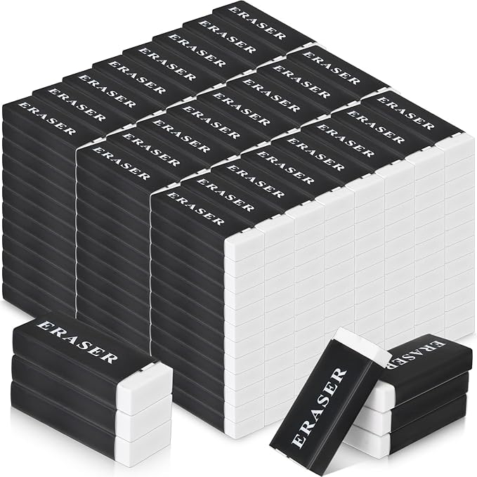 300 Pieces White Pencil Erasers Bulk Soft Art Erasers Pencil Erasers Large Rubber Erasers for Drawing Kids Student Artist Office Home Classroom Writing 1.8 x 0.8 x 0.3 Inch