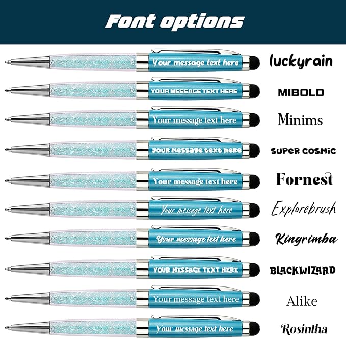 Custom Name Pens, Personalized Ballpoint Pen with name Stylus Pens, Ballpoint pens, Gift Pen for Business Christmas, Graduation, Anniversary, Office 12pcs/Pack