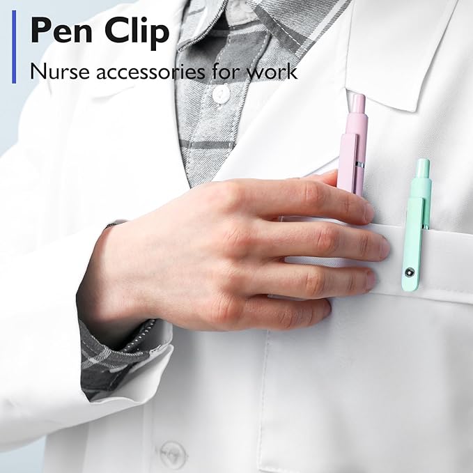 Vanhench 5Pcs Gel Pens, 0.5mm Black Ink Cute Pens for Journaling, Nurse Gifts Accessories for Work, Preppy Stuff & Aesthetic Trendy Stuff, Cool Teen Girl Gifts for 8 9 10 11 12 13 14 Year Old Girl
