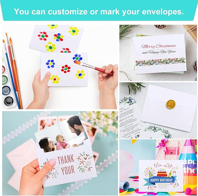 90 Packs A1 Envelopes, 3.5x5" Envelopes White, Small Envelopes RSVP Envelopes, Envelopes Self Seal for Weddings, Photos, Postcards, Greeting Cards, Mailing