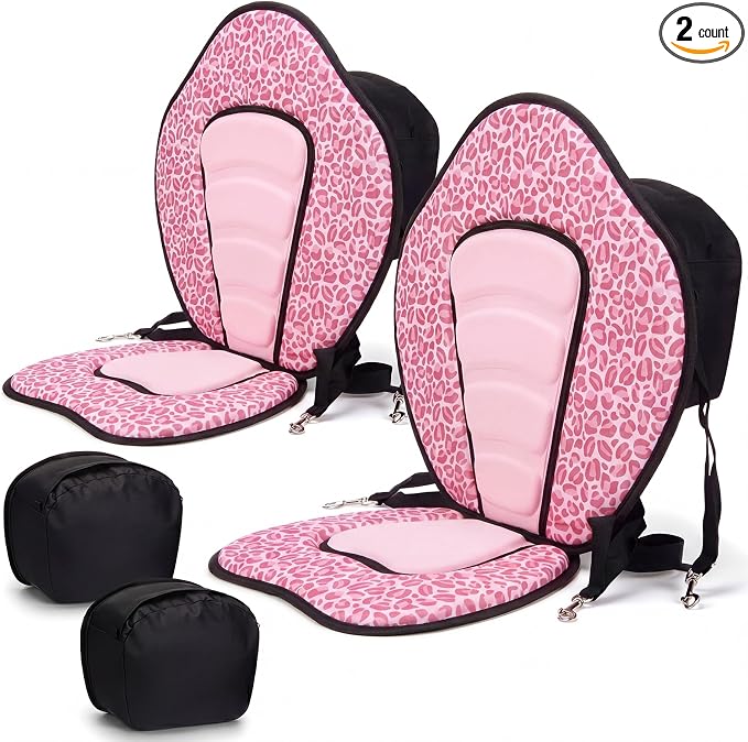 Vinsot Kayak Seat Cushion Universal Paddle Board Seat with Back Support Adjustable Non Slip Boat Chair Seats with 4 Straps and Storage Bag for Kayak Boat Sup Canoe