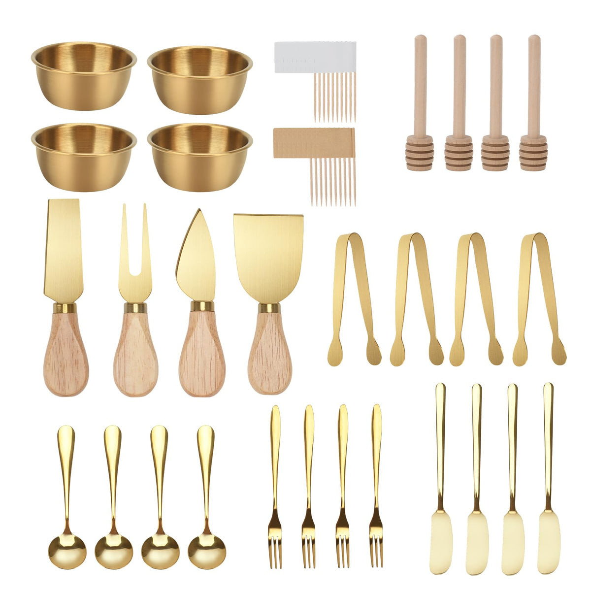 48 Pcs Golden Charcuterie Boards Accessories Butter Spreader Knives Set, Stainless Steel Cheese Butter Spreader Knife Set