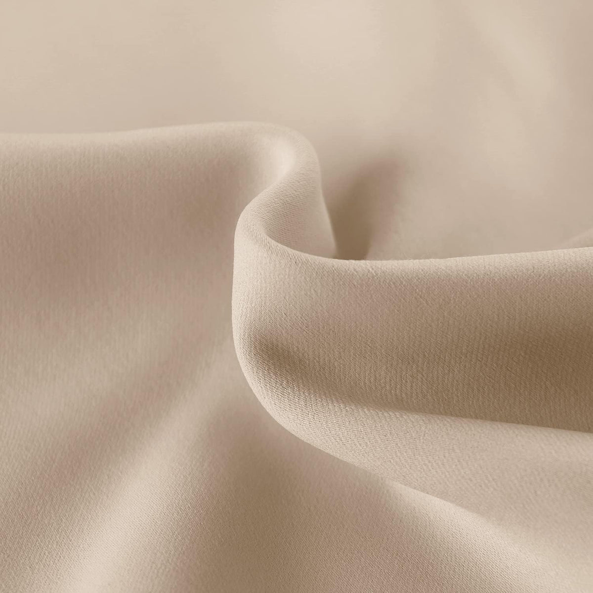 DWCN French Door Curtains – Rod Pocket Thermal Blackout Curtain for Doors with Glass Window, Kitchen and Patio Doors for Privacy, 12 X 72 Inches Long, 1 Curtain Panel with Tieback, Beige