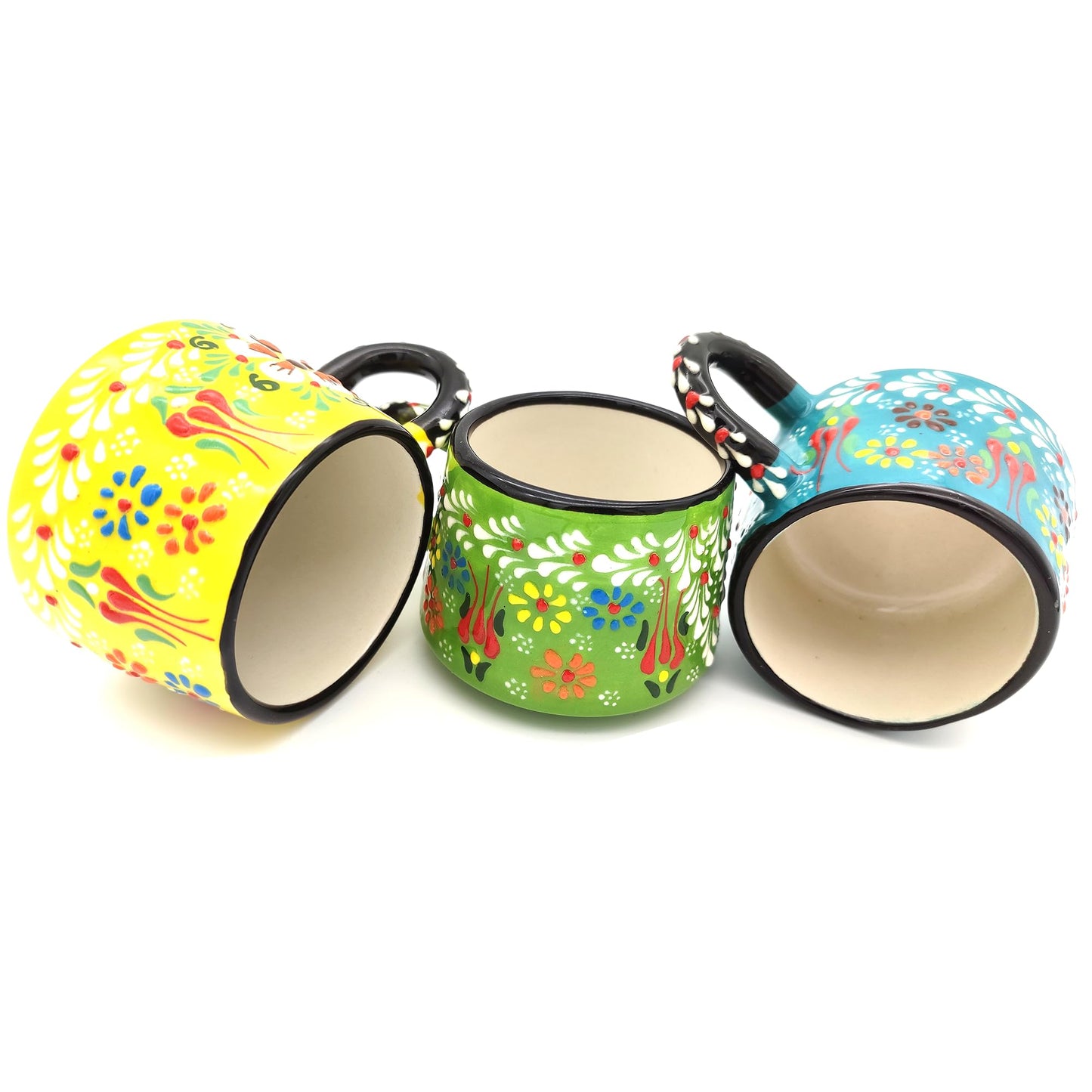 giftupstore Coffee Mug Cups Ceramic Handmade 6 Oz Coffee Mug Set for Espresso Cups, Multi Color Tile Coffee Cup Set for Tea, Cappuccino, Latte 180 Ml (set of 4)