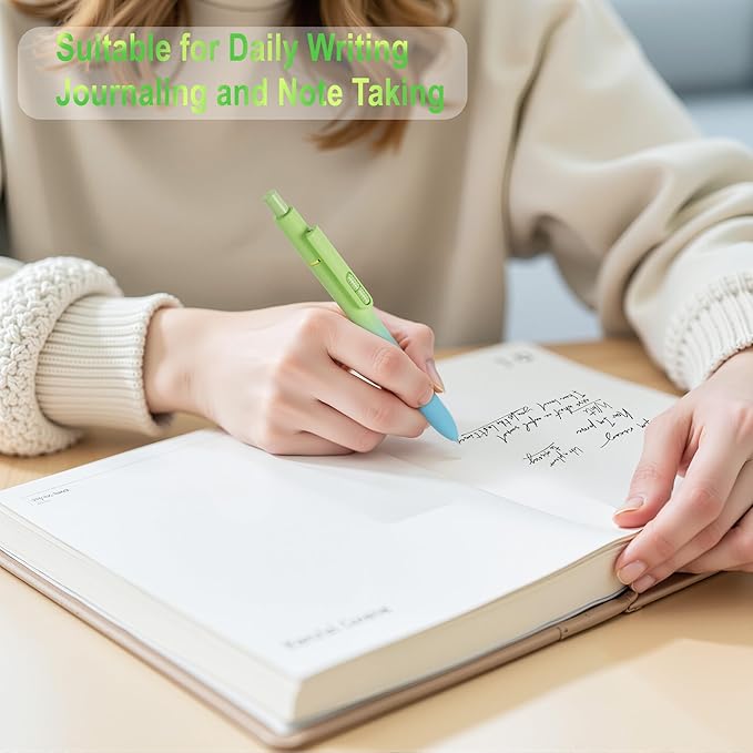 8Pcs Gel Pens with Black Ink, Fine Point Smooth Writing Pens, Quick-dry Gel Retractable Pens for Journaling Note Taking, Cute Office School Supplies for Adults Kids (0.7mm, Gradient)
