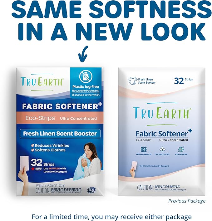 Tru Earth Bundle: Laundry Detergent Sheets & Fabric Softener Sheets - Plastic Jug-Free, Easy-to-Use - Fresh Linen