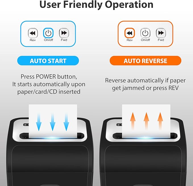 Paper Shredder for Home Office14-Sheet 60-Mins Micro Cut Shredder with US Patented Blade,Shred Card/CD/Clip/Staple,for Home Use Heavy Duty,AUTO Jam Proof,5.3-Gallon Pullout Bin(ETL)