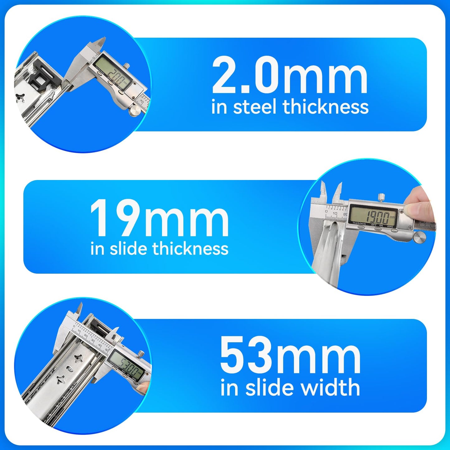 1 Pair Heavy Duty Drawer Slides Full Extension Side Mount 20 22 30 32 34 36 38 40 Inch Metal Rails Track Guide Glides Runners 260lbs (Without Lock, 28 inch)