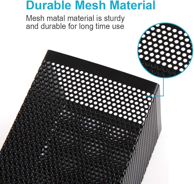 Comix Mesh Pen Holder Desk, Wire Pencil Holder with Foam Pad and Non-Slip Bottom Office Supplies Desk Organizer for Home Office School, 1 Pack