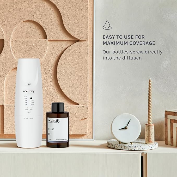 Scentify Bliss Aroma Oil Refill Scent for Oil Diffusers - Eucalyptus, Bergamot, Tea & Powdery Scents - Luxurious Relaxing Aromatherapy Diffuser Fragrance 470ml, 16 oz