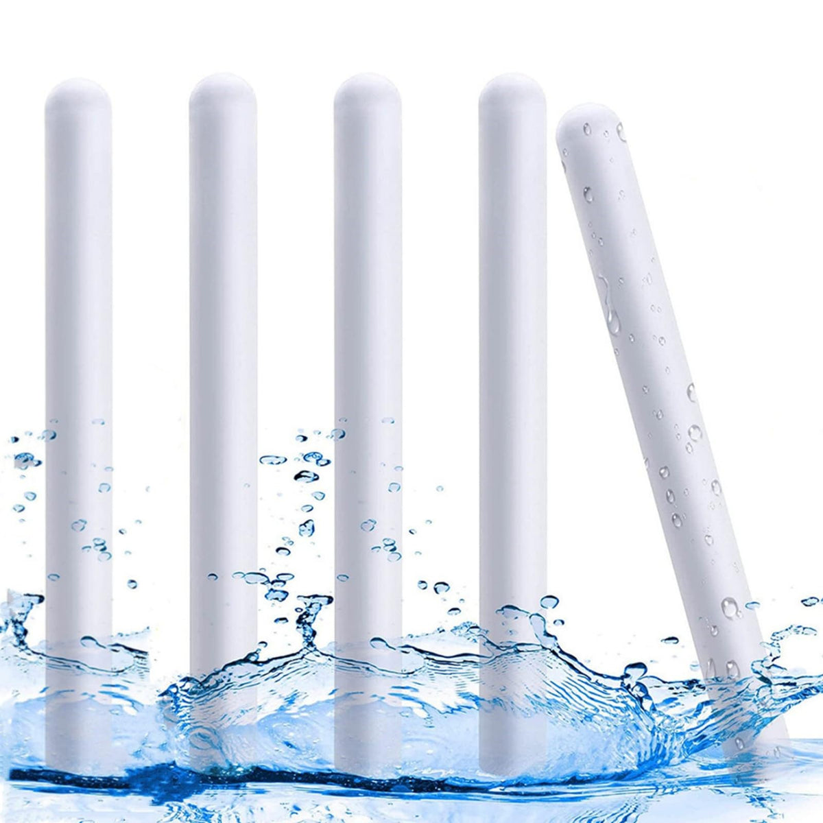 EBIEFLY 5x Drying Stick for Toys Water Absorption Dry Rod Desiccant Silicone Flesh Light Dryer Absorption Stick Deodorization Moisture Cleaner Diatomite Reusable Reduce Rust (Smooth 5.6x0.55 Inches)