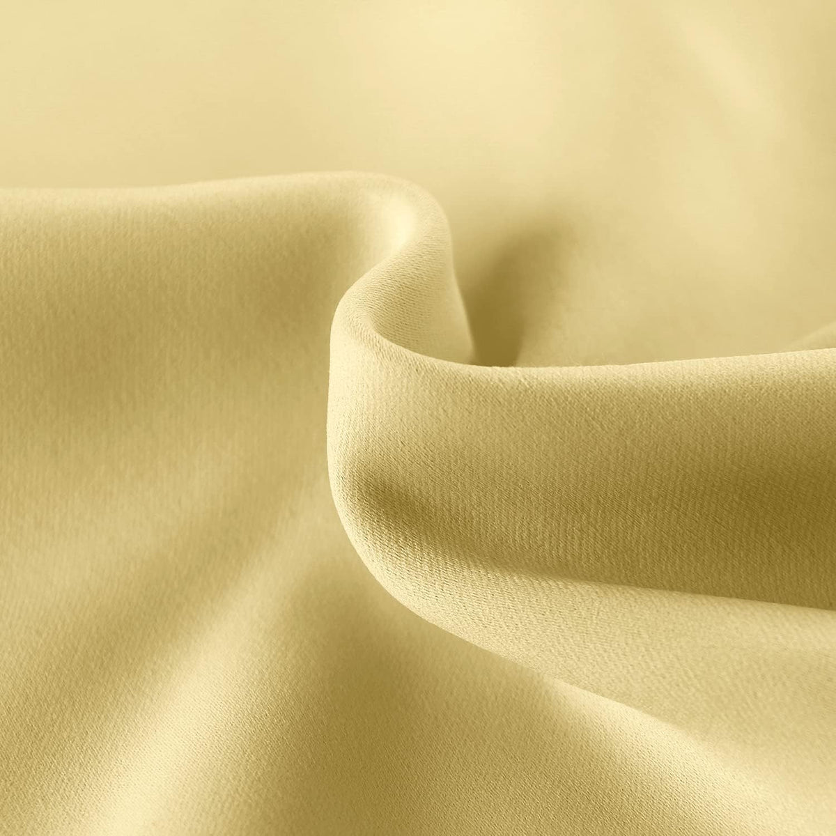 DWCN French Door Curtains – Rod Pocket Thermal Blackout Curtain for Doors with Glass Window, Kitchen and Patio Doors for Privacy, 54 X 72 Inches Long, 1 Curtain Panel with Tieback, Light Yellow