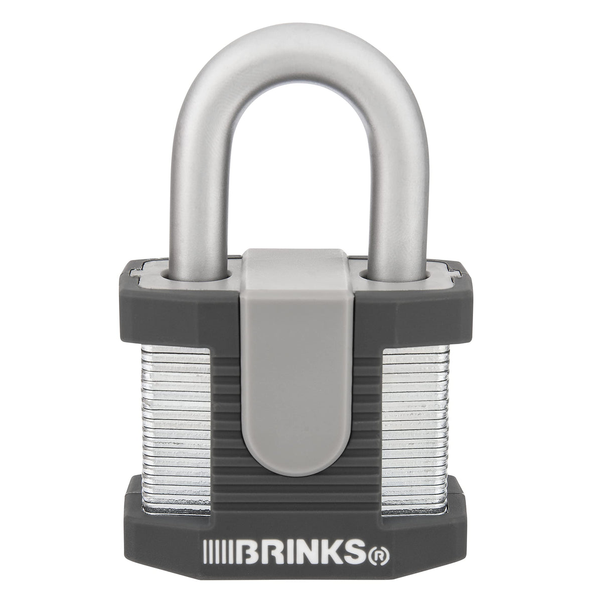 BRINKS - 50mm Commercial Laminated Steel Keyed Padlock - Solid Steel Body with Boron Steel Shackle, Chrome