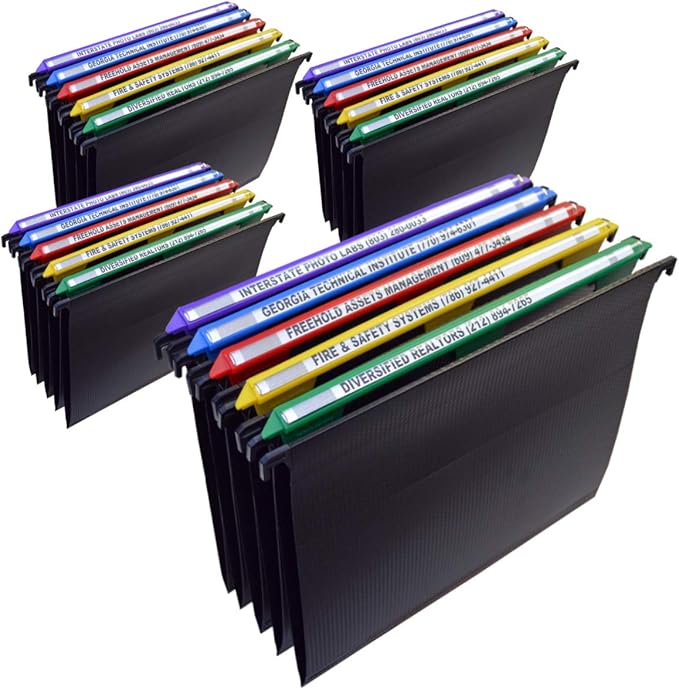 Ultimate Office MagniFile Hanging File Folders V Base Letter Size with 11 inch Magnified Indexes That Double The Size of Your File Titles to Find Files Fast. (Set of 20 Assorted)