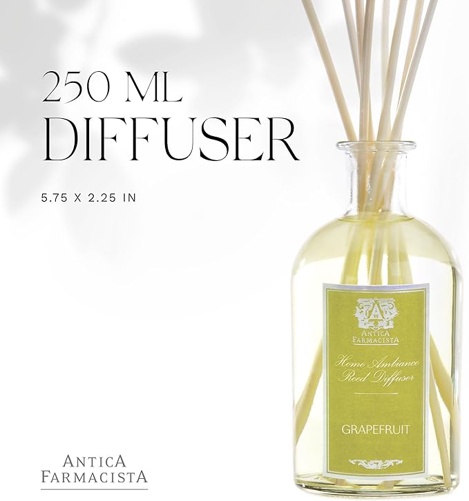 Antica Farmacista Home Ambiance Diffuser - Long-Lasting Reed Scent Diffuser - Luxury Room Freshener Gift - Grapefruit, 8.45 fl oz