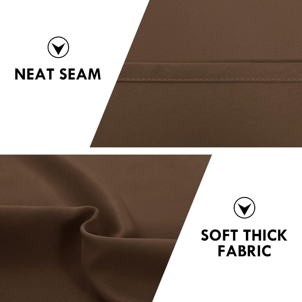 DWCN Blackout Curtains for Living Room Thermal Insulated, Energy Saving & Noise Reducing Bedroom Curtains, Brown, W 70x L 84 Inch, Set of 2 Rod Pocket Curtain Panels