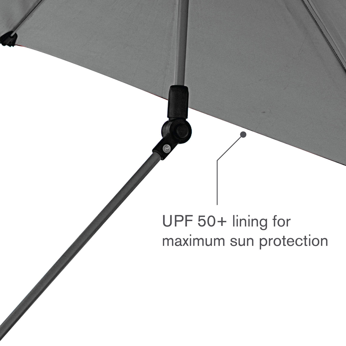 Sport-Brella Versa-Brella SPF 50+ Adjustable Umbrella with Universal Clamp, Regular, Gray