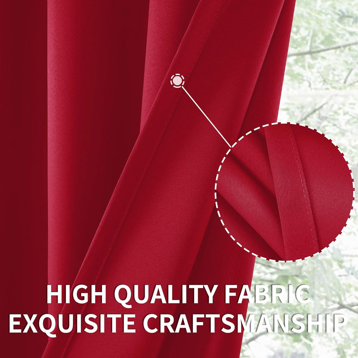 BGment Red Short Blackout Curtains 36 Inches Length for Kitchen Window - Rod Pocket Thermal Insulated Room Darkening Drapes Privacy for Bedroom Cafe Bathroom, 2 Panels, 42 x 36 Inch