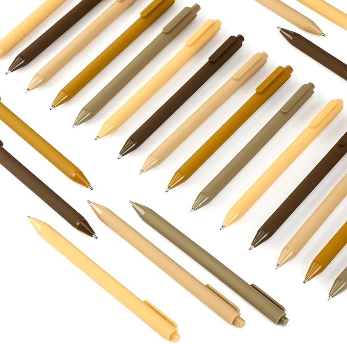 100 Pcs Ballpoint Pens Bulk Retractable Writing 1. 0 mm Black Ink Cute Pens Smooth Writing Color Fancy Gift for Teacher Student Employee Office School Home Baby Shower Supplies (Brown Series)