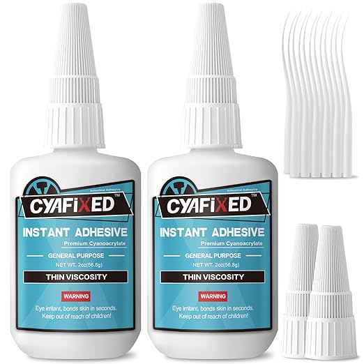 Super Glue Liquid 113.6 Gram, Ultra Fast Thin Viscosity Instant Clear Cyanoacrylate Adhesive, Food Safe CA Glue for Wood Plastic Aquarium Ceramic Shoe Repair Leather Glass Metal Rubber Model Craft