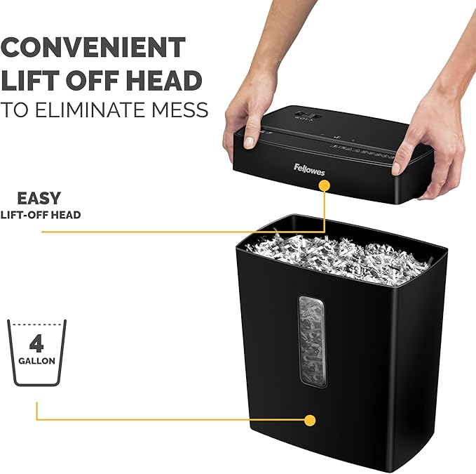 Fellowes P-40C 8 Sheet Cross-Cut Deskside Paper Shredder for Home Office